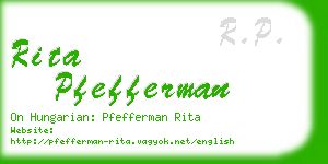 rita pfefferman business card